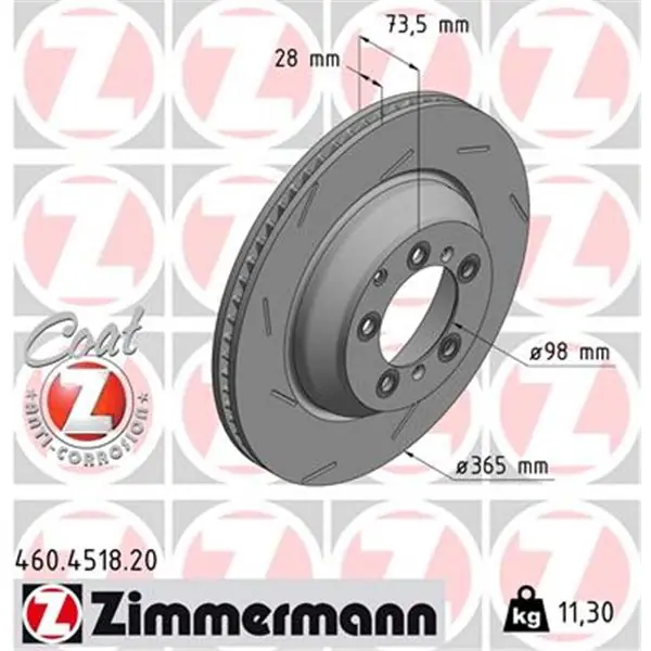 Favorito De Clientes Disco de freno eje trasero, izquierda (Gama COAT Z) ZIMMERMANN 460451820