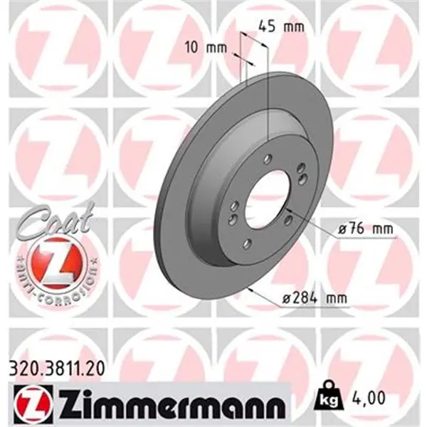Disco de freno eje trasero (Gama COAT Z) ZIMMERMANN 320381120 Ordena Ya