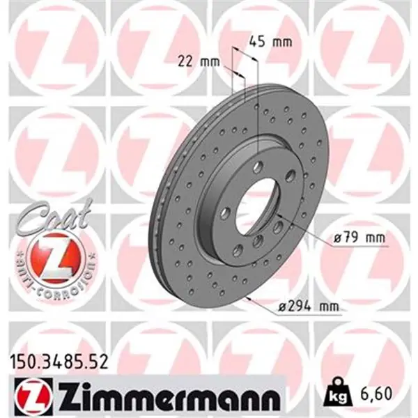 Favorito De Clientes Disco de freno eje delantero (Gama SPORT COAT Z) ZIMMERMANN 150348552