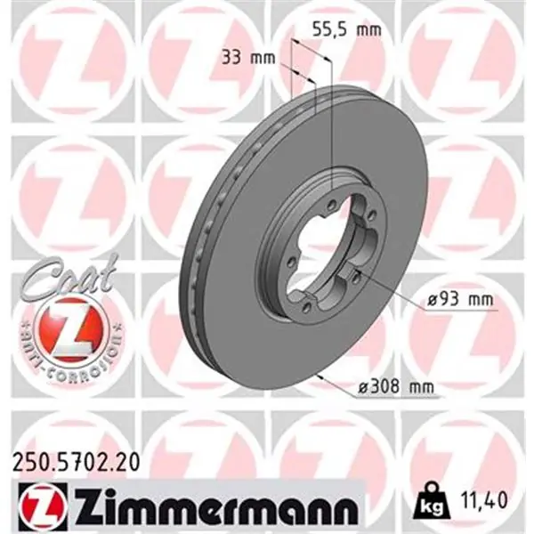 Mayoreo Disco de freno eje delantero (Gama COAT Z) ZIMMERMANN 250570220