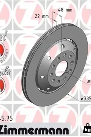 Envío Inmediato Disco de freno eje trasero, izquierda (Gama FORMULA Z) ZIMMERMANN 100334575