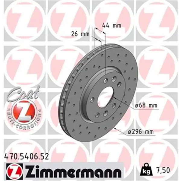Mayoreo Disco de freno eje delantero (Gama SPORT COAT Z) ZIMMERMANN 470540652