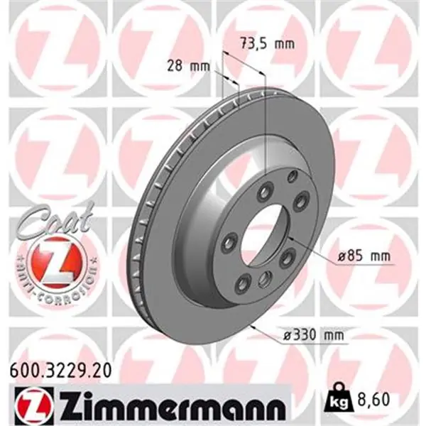 Disco de freno eje trasero (Gama COAT Z) ZIMMERMANN 600322920 Solo Hoy