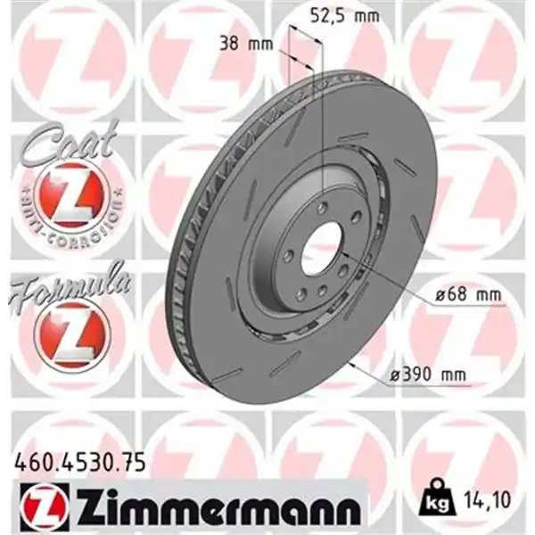 Oferta Flash Disco de freno eje delantero, izquierda (Gama FORMULA Z) ZIMMERMANN 460453075