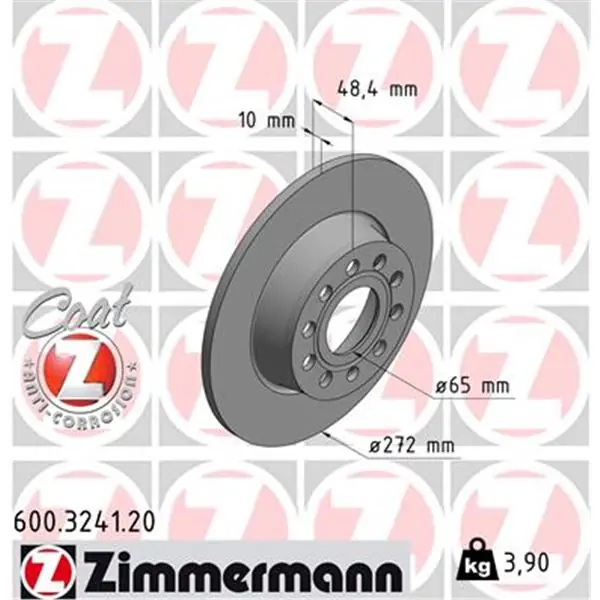 Hecho A Mano Disco de freno eje trasero (Gama COAT Z) ZIMMERMANN 600324120
