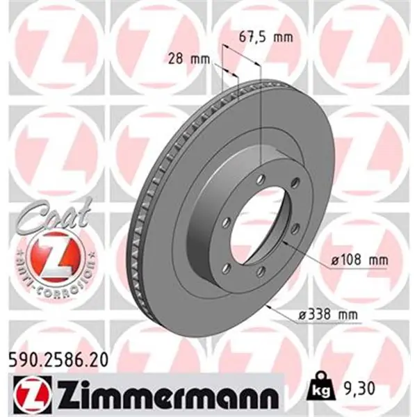 Oferta Flash Disco de freno eje delantero (Gama COAT Z) ZIMMERMANN 590258620