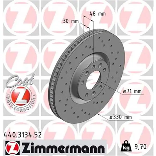 Disco de freno eje delantero (Gama SPORT COAT Z) ZIMMERMANN 440313452 No Te Lo Pierdas