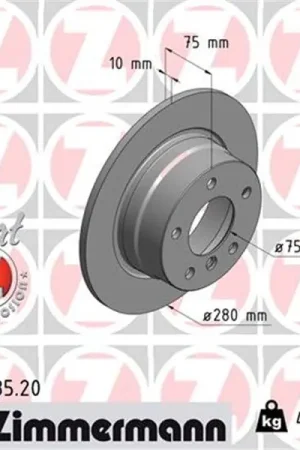 Entrega Rápida Disco de freno eje trasero (Gama COAT Z) ZIMMERMANN 150343520
