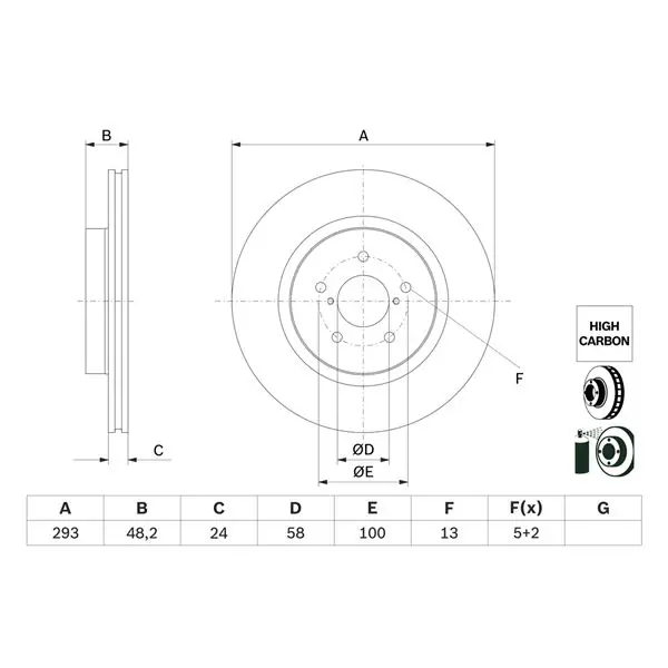Disco de freno BOSCH 0986479H28 Compra Ahora