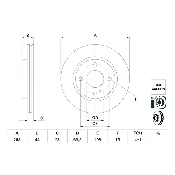 Mejor Calidad Disco de freno BOSCH 0986479E80