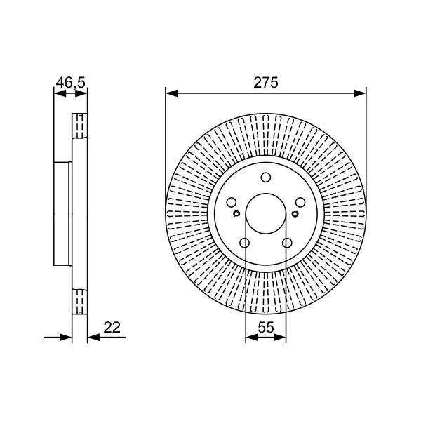 Marca Reconocida Disco de freno BOSCH 0986479W13
