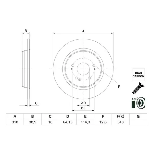 Últimas Unidades Disco de freno BOSCH 0986479H57