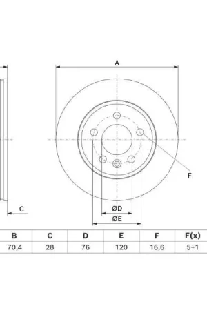 Disco de freno BOSCH 0986479J83 Certificado
