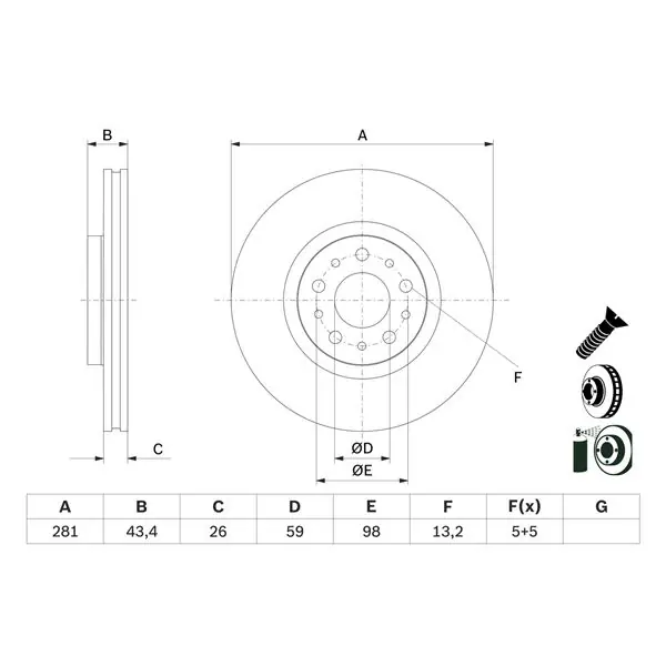 Disco de freno BOSCH 0986479G82 Envío Internacional