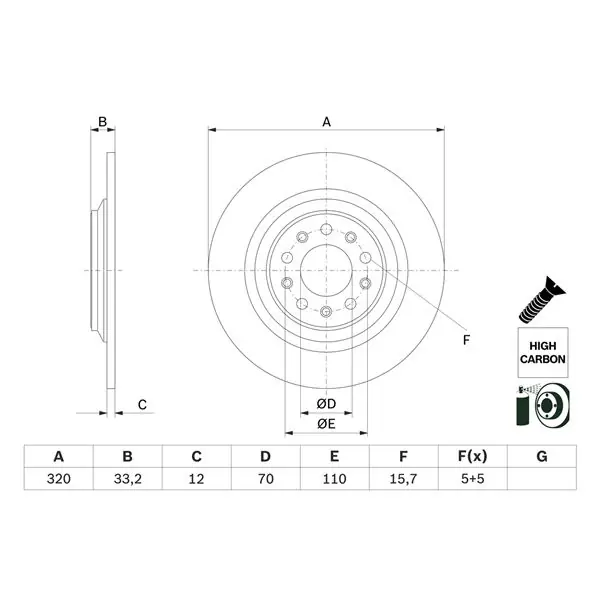 Compra Hoy Disco de freno BOSCH 0986479G74