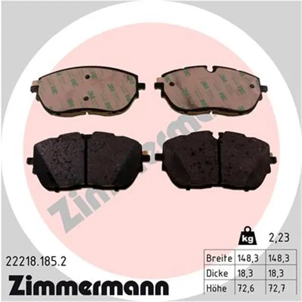 Juego de pastillas de freno ZIMMERMANN 222181852 Envío Internacional