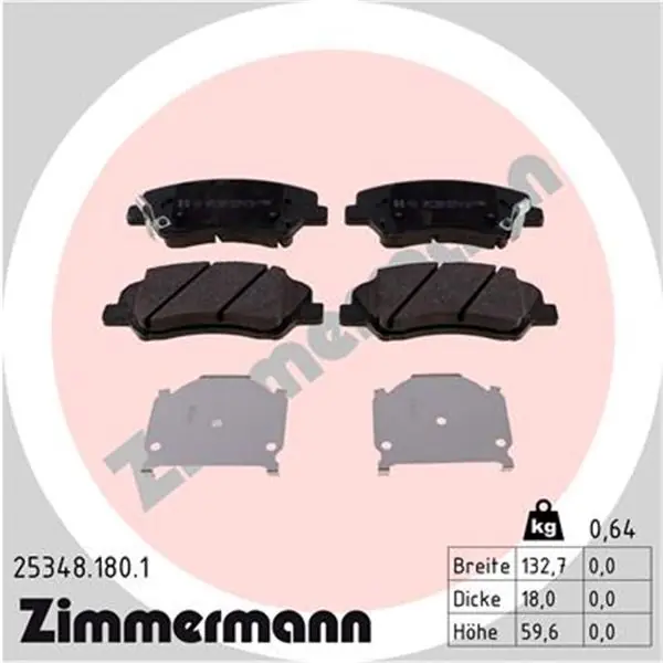 Novedad Juego de pastillas de freno ZIMMERMANN 253481801