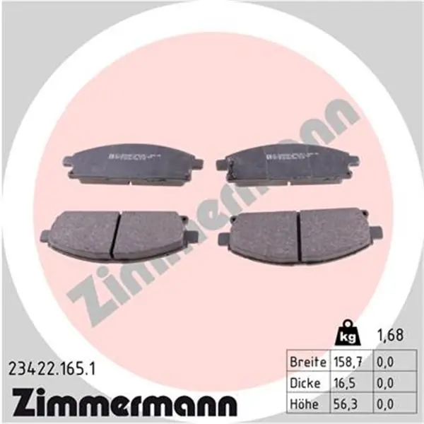 Juego de pastillas de freno ZIMMERMANN 234221651 Comprar En Línea