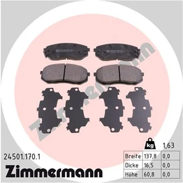 Juego de pastillas de freno ZIMMERMANN 245011701 Premium