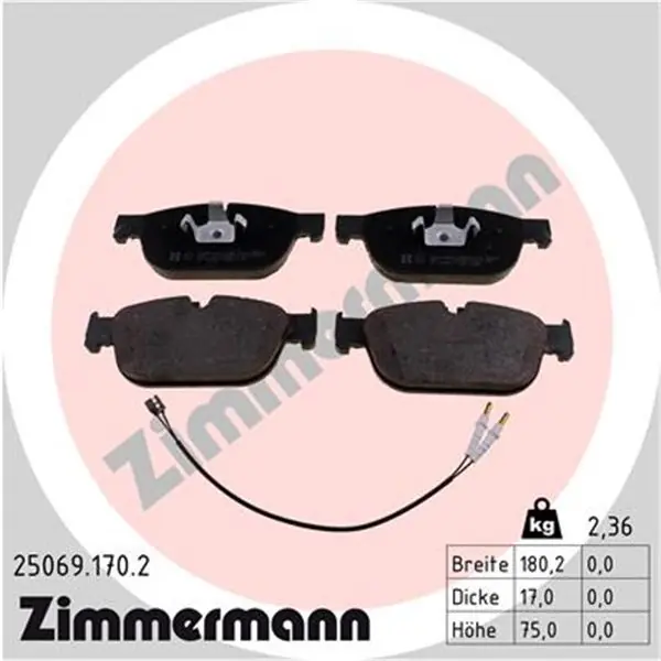 Juego de pastillas de freno ZIMMERMANN 250691702 Liquidación