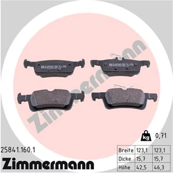 Última Oportunidad Juego de pastillas de freno ZIMMERMANN 258411601