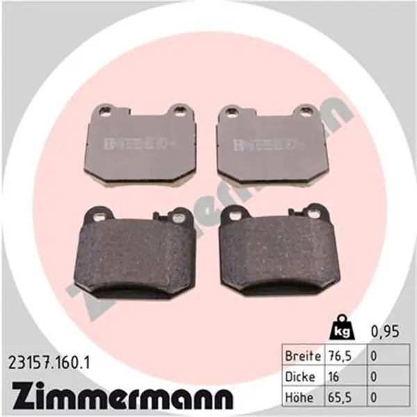 Ordenar Ahora Mismo Juego de pastillas de freno ZIMMERMANN 231571601