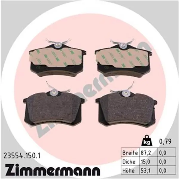 Más Vendido Juego de pastillas de freno ZIMMERMANN 235541501