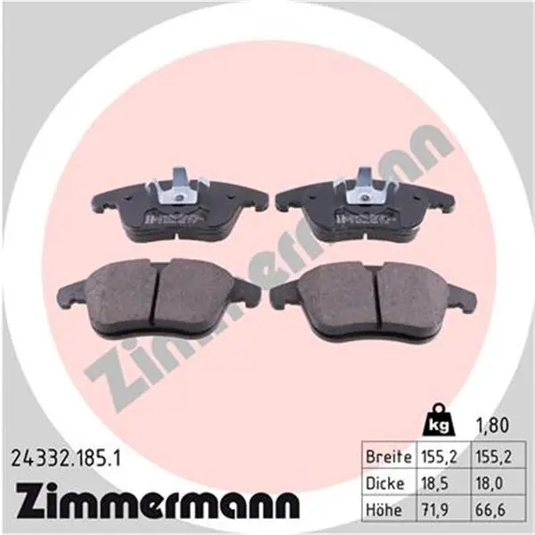 Nueva Colección Juego de pastillas de freno ZIMMERMANN 243321851