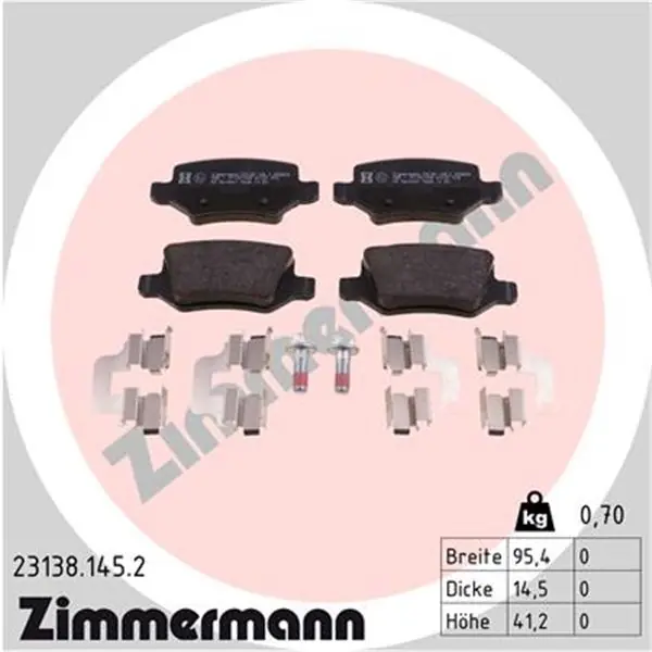 Juego de pastillas de freno ZIMMERMANN 231381452 Edición Limitada