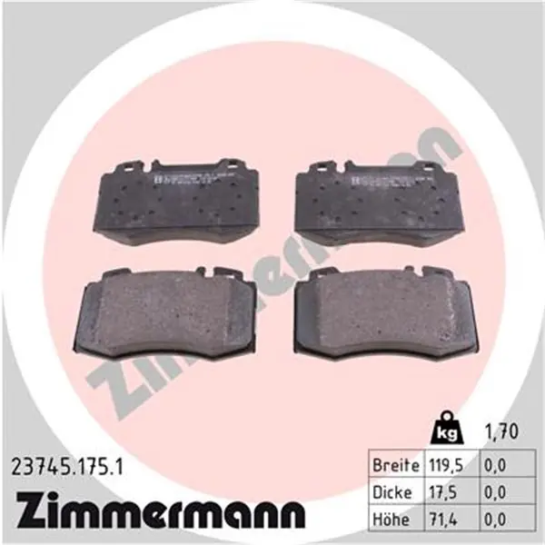 Juego de pastillas de freno ZIMMERMANN 237451751 Solo Por Tiempo Limitado