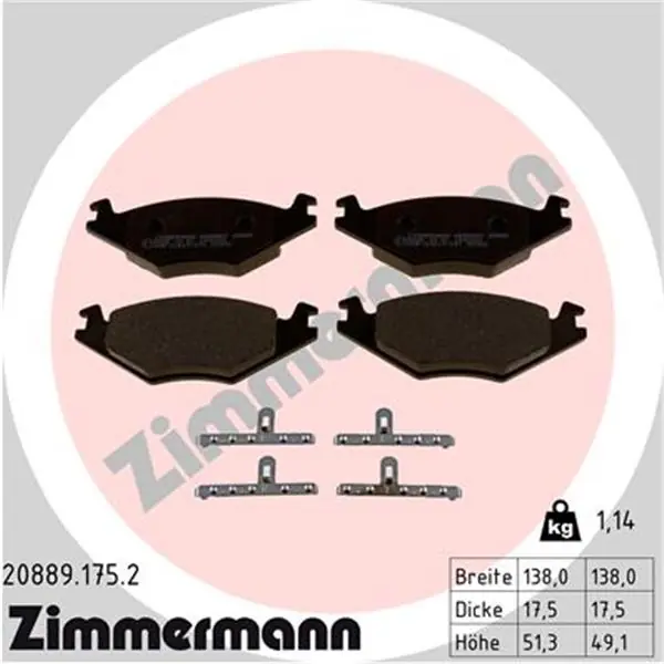 Oferta Flash Juego de pastillas de freno ZIMMERMANN 208891752