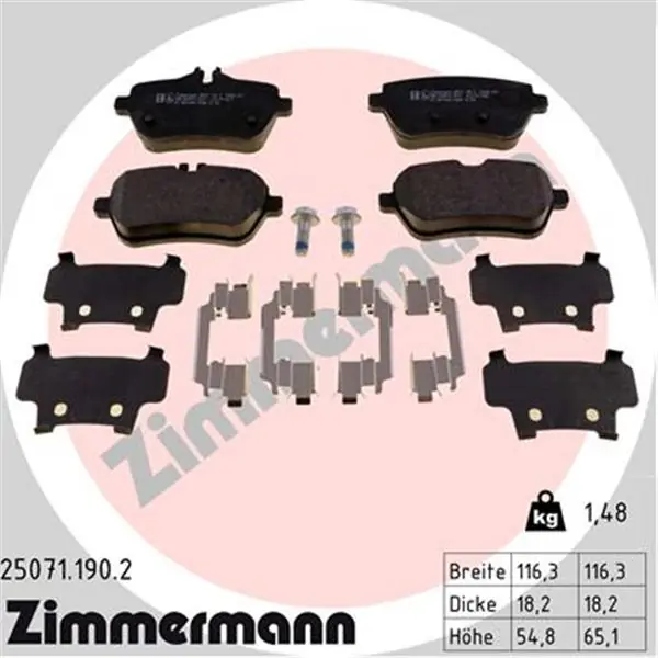 Juego de pastillas de freno ZIMMERMANN 250711902 Rebajas