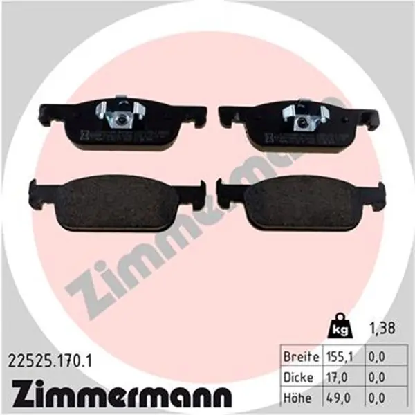 Juego de pastillas de freno ZIMMERMANN 225251701 Precio De Oferta