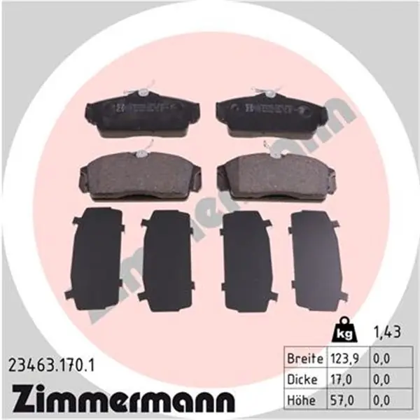Juego de pastillas de freno ZIMMERMANN 234631701 Gran Oferta
