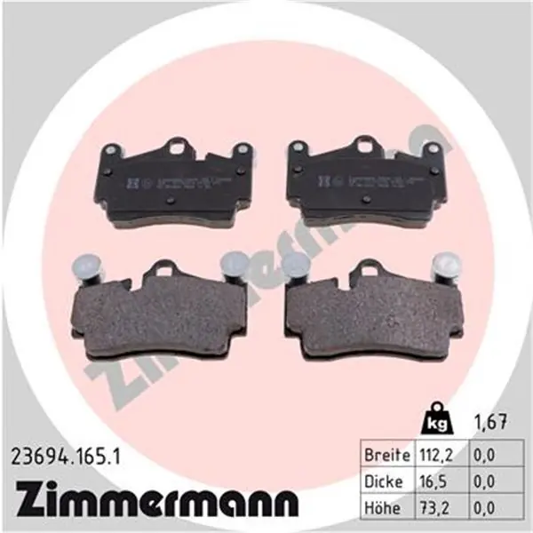 Juego de pastillas de freno ZIMMERMANN 236941651 Entrega Rápida