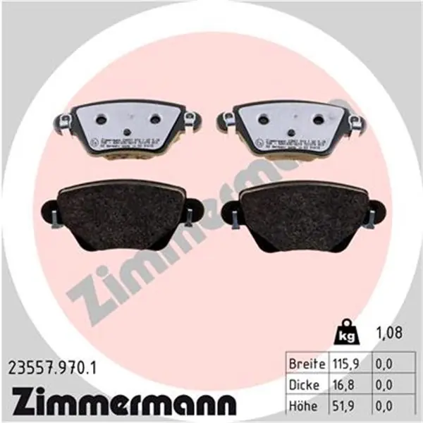 Última Oportunidad Juego de pastillas de freno ZIMMERMANN 235579701
