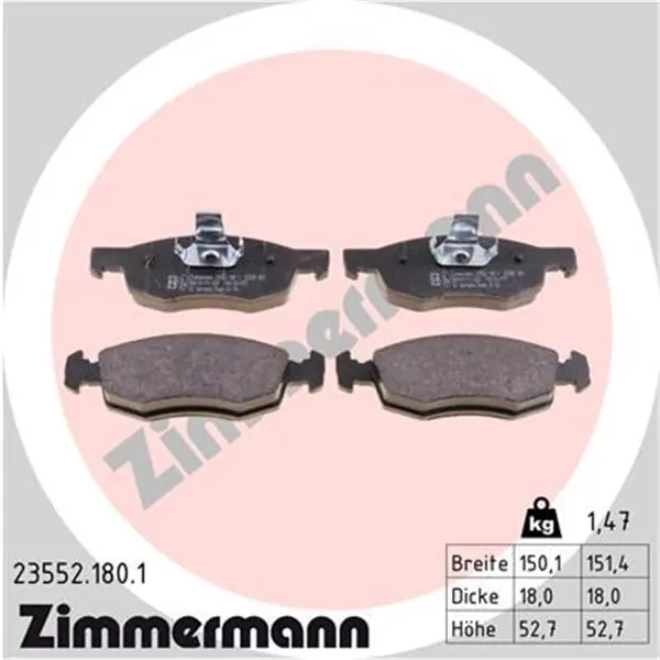 Juego de pastillas de freno ZIMMERMANN 235521801 Entrega Rápida