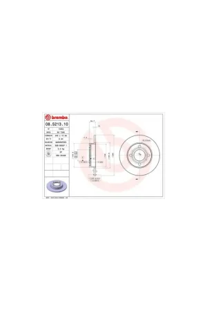 Venta Final DISCO DE FRENO 2 UNID. X CAJA 08.5213.10 BREMBO - AUDI 90 Sedán (81, 85, B2) - Eje trasero