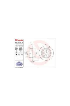 A Buen Precio DISCO DE FRENO 2 UNID. X CAJA 08.5559.10 BREMBO - OPEL ASTRA F Fastback (53_, 54_, 58_, 59_) - Eje trasero