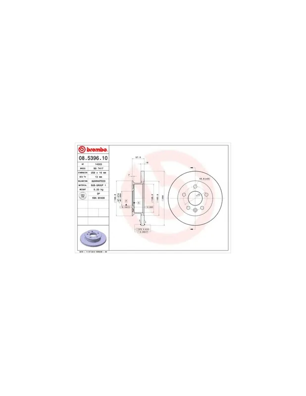 Barato DISCO DE FRENO 2 UNID. X CAJA 08.5396.10 BREMBO - VW TRANSPORTER Mk III Caja/Chasis - Eje delantero