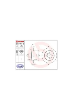 Barato DISCO DE FRENO 2 UNID. X CAJA 08.5443.40 BREMBO - NISSAN PULSAR III Fastback (N14) - Eje trasero