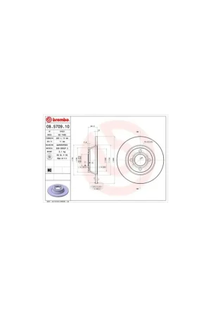 Artesanal DISCO DE FRENO 2 UNID. X CAJA 08.5709.10 BREMBO - AUDI 80 Avant (8C, B4) - Eje delantero