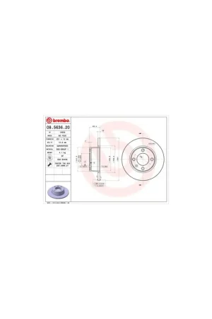 Alta Calidad DISCO DE FRENO 2 UNID. X CAJA 08.5636.20 BREMBO - CITROËN XANTIA Estate (X1) - Eje trasero