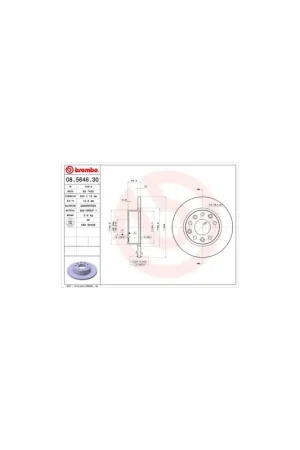 Certificado DISCO DE FRENO 2 UNID. X CAJA 08.5646.30 BREMBO - RENAULT 25 (B29_) - Eje trasero