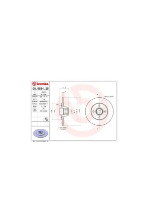 Súper Precio DISCO DE FRENO 1 UNID. X CAJA 08.5834.25 BREMBO - RENAULT MEGANE I Coupé (DA0/1_) - Eje trasero