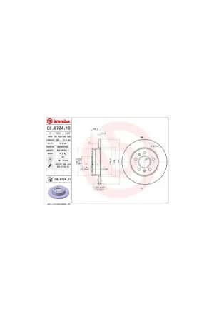 Últimas Unidades DISCO DE FRENO 2 UNID. X CAJA 08.6704.10 BREMBO - RENAULT ESPACE Mk III (JE0_) - Eje trasero