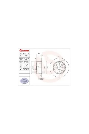 Solo Por Tiempo Limitado DISCO DE FRENO 2 UNID. X CAJA 08.7014.10 BREMBO - OPEL VECTRA B Fastback (38_) - Eje trasero
