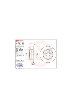 A Buen Precio DISCO DE FRENO 2 UNID. X CAJA 08.7015.20 BREMBO - SAAB 9-3 Cabriolet (YS3D) - Eje trasero