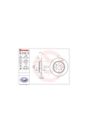 Barato DISCO DE FRENO 2 UNID. X CAJA 08.9139.10 BREMBO - HONDA ACCORD Mk IV (CB) - Eje trasero