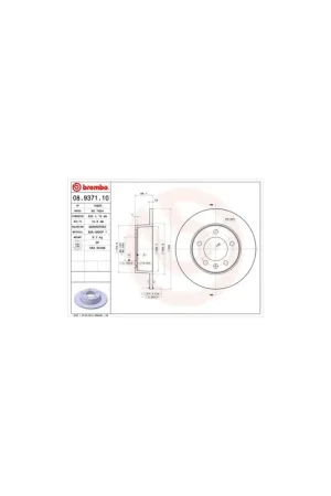 Últimas Unidades DISCO DE FRENO 2 UNID. X CAJA 08.9371.10 BREMBO - OPEL MOVANO Volquete (H9) - Eje trasero